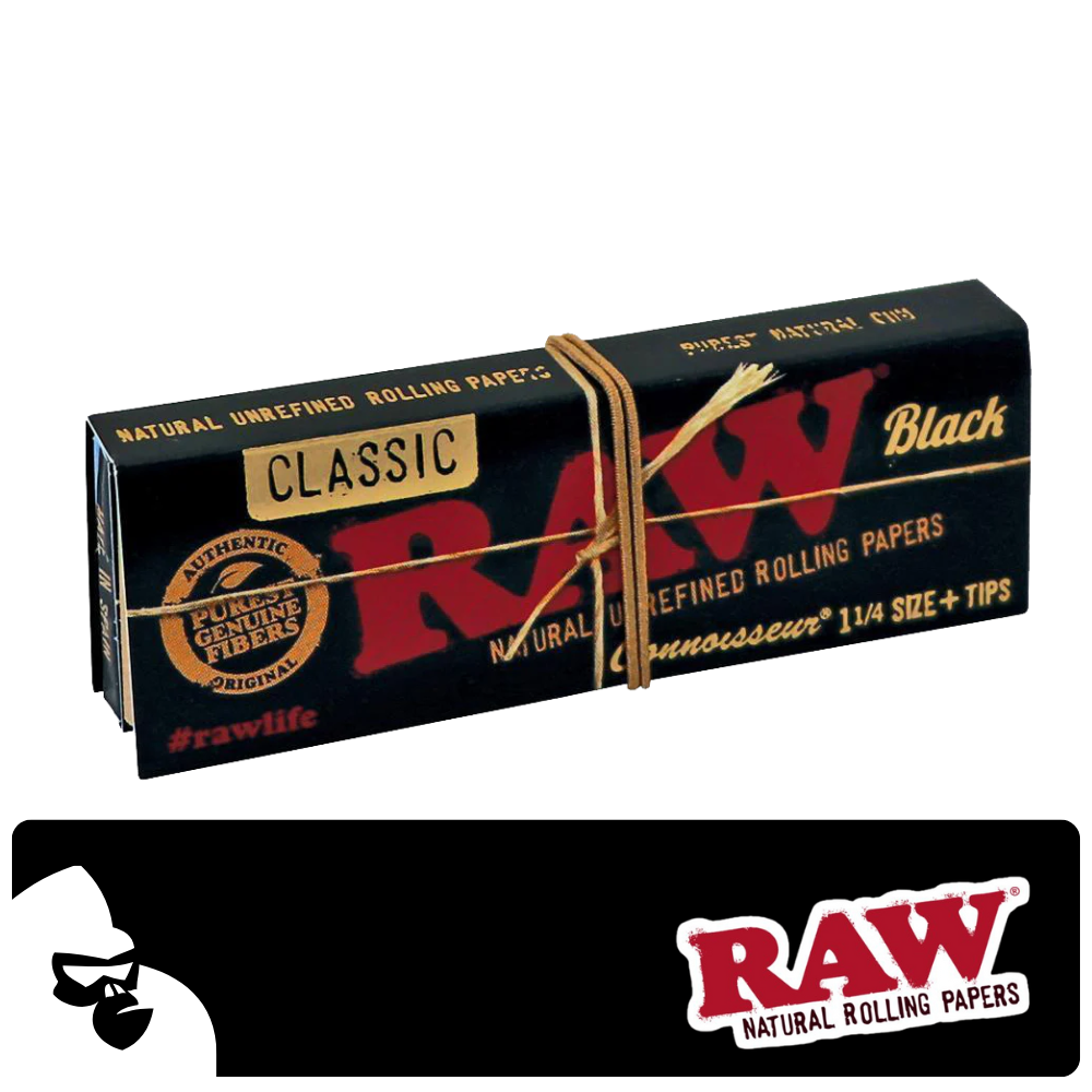 RAW CLASSIC BLACK ROLLING PAPERS + FILTERS