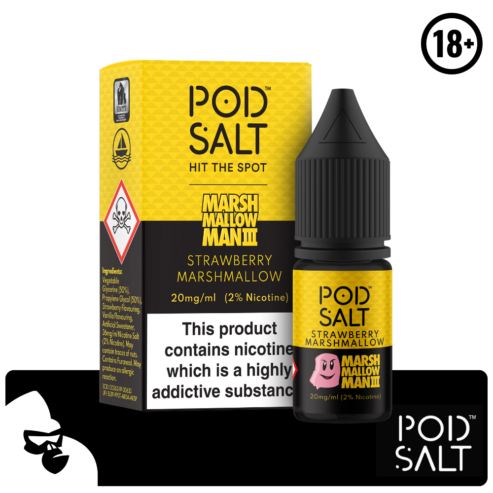 STRAWBERRY MARSHMALLOW POD SALT 10ML