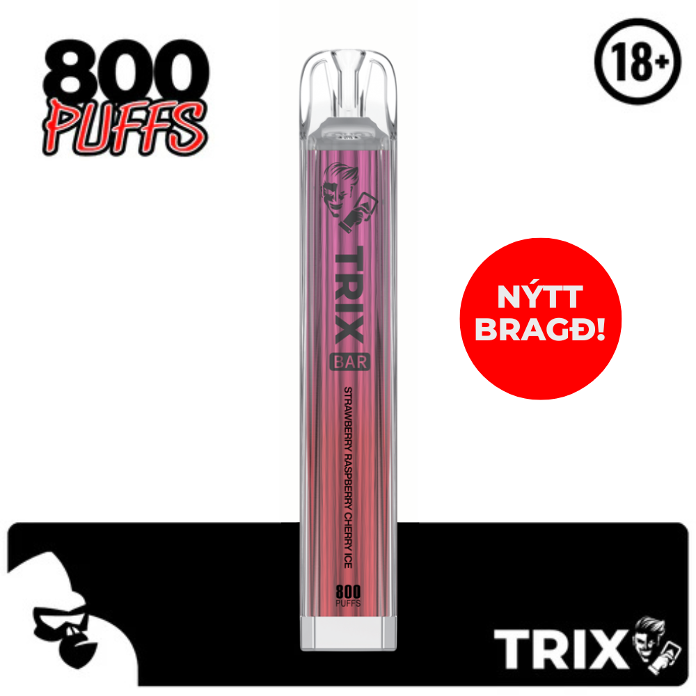 STRAWBERRY RASPBERRY CHERRY ICE TRIX CRYSTAL 800 PUFFS